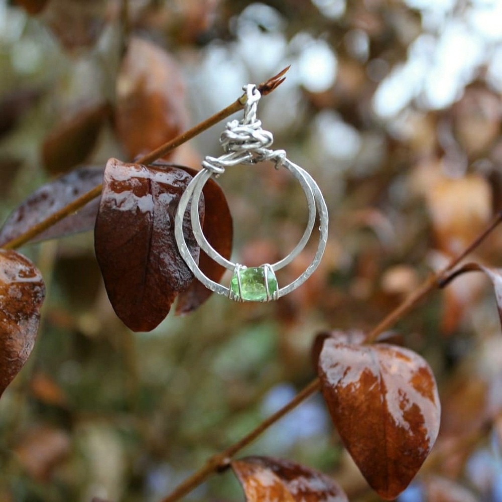 Tourmaline Crescent pendant in sterling silver